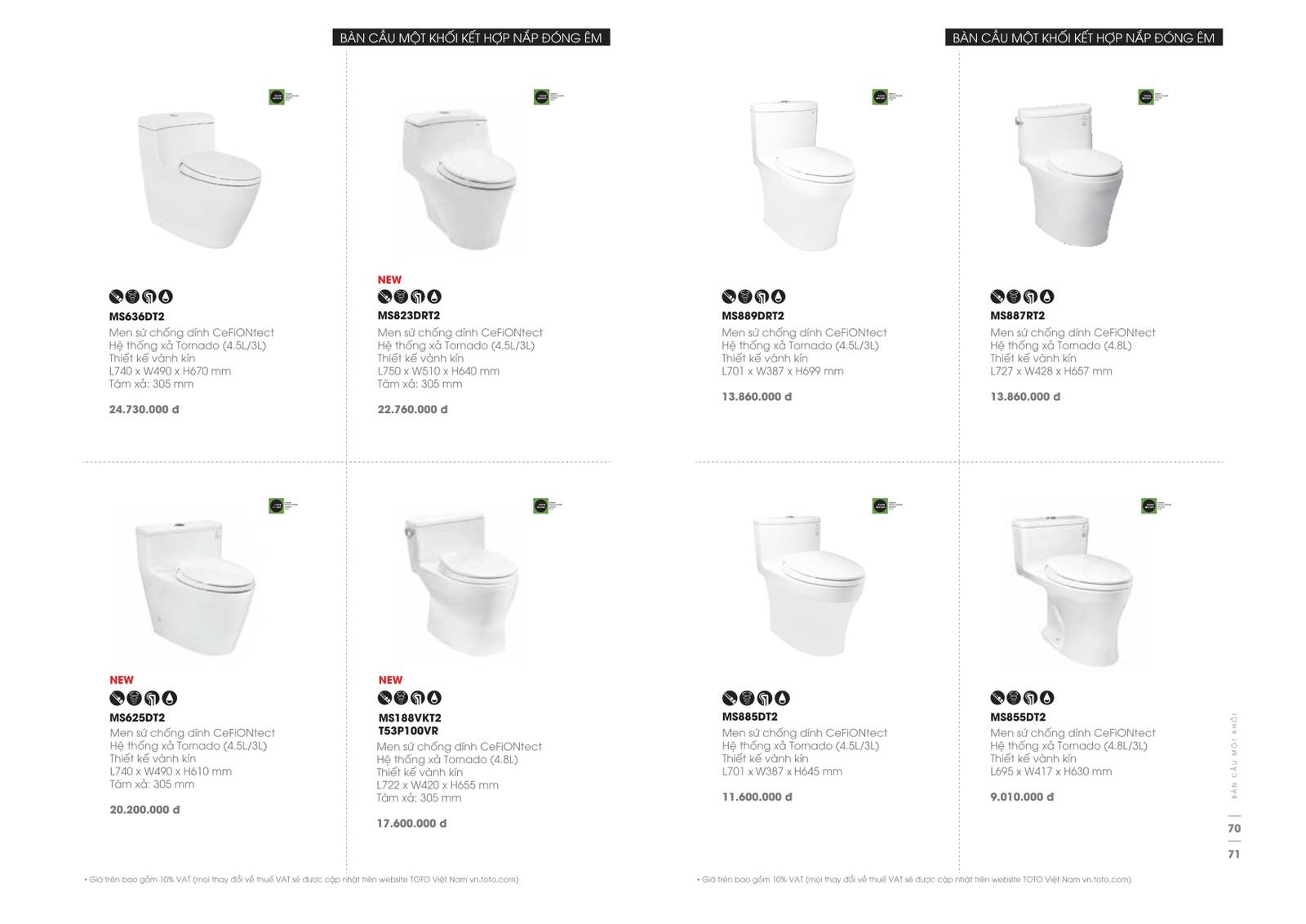 Thiết bị vệ sinh TOTO Catalogue và Bảng giá mới nhất 2024 /Page 30